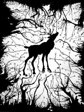 Jim Holyoak, Magic dear, encre sur papier, 2011.