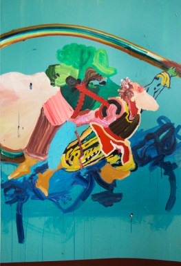 Nicolas RANELLUCCI, Deux par deux, une épée et le poétesse - 2010 Acrylique sur toile _ Acrylic on canvas 183 x 122 cm _ 72 x 48