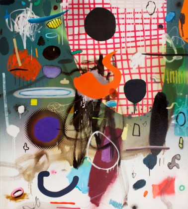 Dan Brault, Making Noise, Acrylique et huile sur canevas, 54"x48", 2013