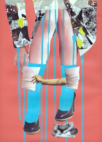 Jean-Francois Poisson, Bottes, 2012, collage et peinture, 11x17