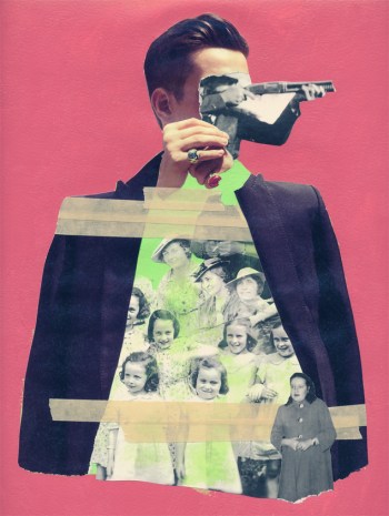 Jean-Francois Poisson, Sans titre, 2012, collage et peinture, 11x17
