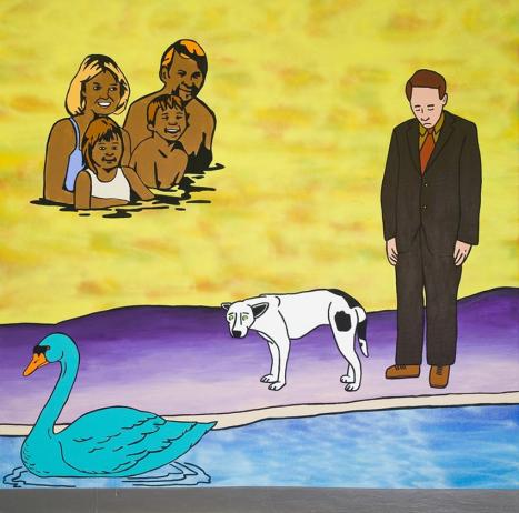 Paul Brunet, Finalement, Acrylique et peinture aérosol sur toile, 122 X 122 cm. 2009