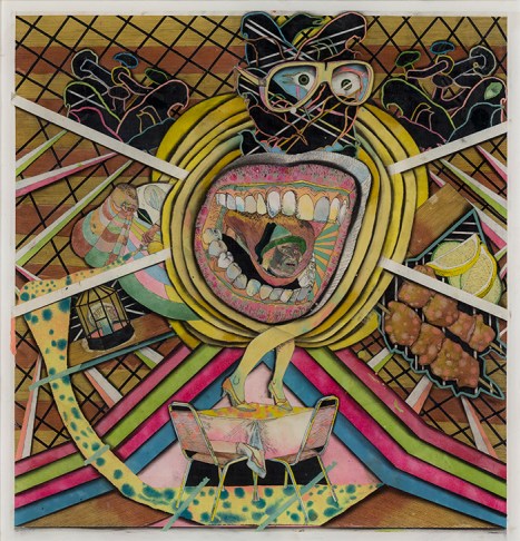 Max Wyse,Fever Cabin 2, 63.3 x 61 cm, Media mixe sur plexiglas, 2012