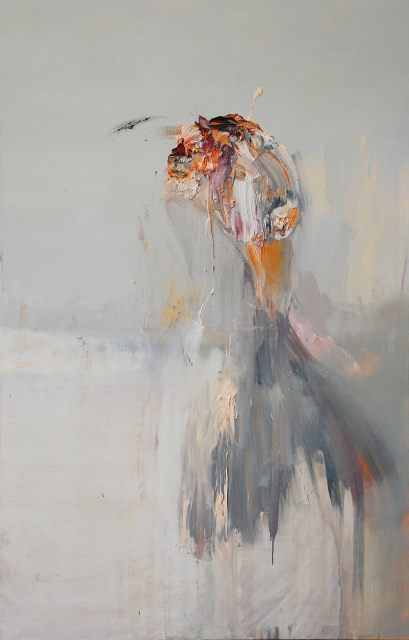 Regina Nieke, Der erste Mensch, Huile sur toile, 170 x 110 cm, 2009