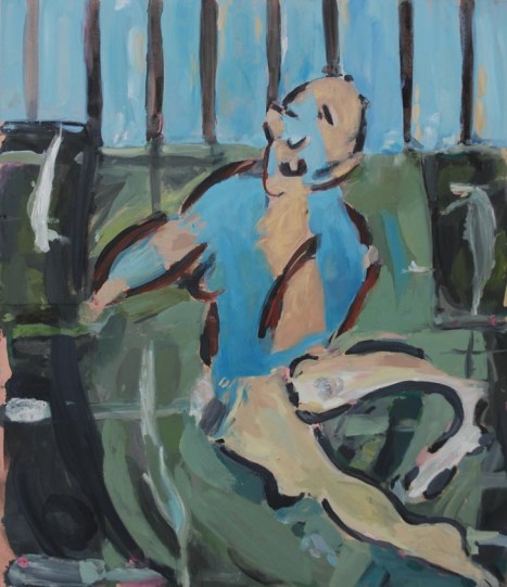 Kate Groobey, The Fence, Huile sur toile, 150 x 130 cm, 2010